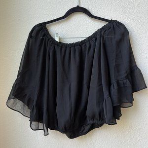 La Ven Off-Shoulder Black Top - Size M